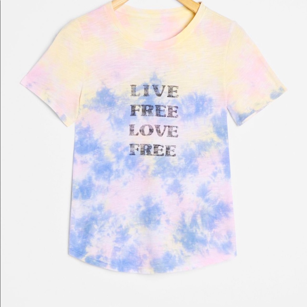 Anthropologie live free live free tie dye tee. Size small